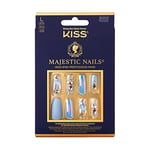 KISS Majestic My Jewelry Kit de manucure haut de gamme avec colle à ongles, mini lime, tampon de préparation et 30 faux ongles