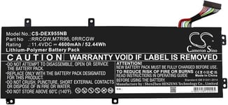 Kompatibelt med Dell XPS 15 9570 i7 FHD, 11,4V, 4600mAh