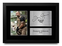 HWC Trading FR Dwayne Johnson Gift Signed FRAMED A4 Printed Autograph Hobbs Fast & Furious Gifts Print Photo Picture Display