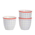 Hand-Printed Plant Pots 14cm Pack of 3