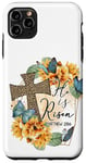 Coque pour iPhone 11 Pro Max He Is Risen Imprimé Léopard Croix Amour Printemps Chrétien Pâques