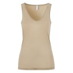 Damella Silk Tank Top Beige silke X-Small Dame