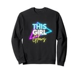 This Girl Glows For Kids Tie Dye Bright Colors 80's and 90's Sweatshirt