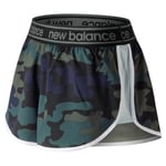 NEW BALANCE WOMENS ACCELERATE SHORTS 2.5 INCH GREEN CAMO TRAINING YOGA WORKOUT S