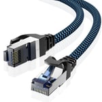 Cable Ethernet 2M,Câbles Ethernet Cat 8 Réseau RJ45 Haut Débit 40Gbps 2000MHz Nylon Tressé Double Blindage Rallonge Ethernet Cat 8 Compatible avec Routeur Modem Décodeur TV