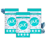 PUR Gum | Sugar Free Chewing Gum | Made with Xylitol | Vegan, Aspartame Free, Gluten Free and Keto Friendly | Natural Wintergreen Flavoured Gum, 55-Piece (Pack of 3)