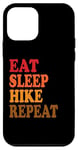 Coque pour iPhone 12 mini Eat Sleep Randonnée Répéter en plein air Sentiers Randonnée en montagne