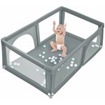 Parc pour bébé,Parc bébé aire de jeux,Haloyo®,Parc Pliable avec Barrières,avec mesh respirant intérieur extérieur,Avec 50 boules océaniques,180 x 120