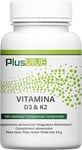 Plusvive - Lot De 180 Tablettes De Vitamine D3 Et Vitamine K2 MK7, 100 Μg
