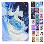 Rose-Otter for Kindle Fire 7 (2019) (2017) (2015) Case PU Leather Wallet Flip Case Card Holder Kickstand Shockproof Bumper Cover with Pattern Blue Marble