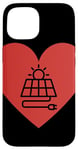 Coque pour iPhone 15 Panneau Solaire En Forme De Coeur Symbole De L'amour