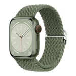 Flätad ögla för Apple watch Rem 44mm 40mm 45mm 41mm 42mm 38mm 49mm Elastiskt Solo armband iWatch series 9 se 7 5 6 Ultra2 Band 55.Olive color 42mm 44mm 45mm 49mm