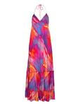 ROTATE Birger Christensen Fine Jacquard Maxi Dress Orange