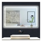 Ocean Sanitaire - ocean Miroir de salle de bain 150x80cm anti-buée miroir mural avec éclairage led modèle Carré
