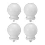 Curtain Rod Finials Plastic End,Total Size 49mm x 34mm White 4pcs