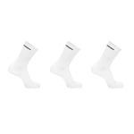 Salomon Flow Crew 3-pack Chaussettes unisexes randonnée marche running course, Excellente tenue, Confort et protection, Amorti, Blanc, 42-44