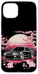 Coque pour iPhone 15 Plus Retro JDM Voiture de course japonaise Drift Tuning Car Sakura Blossom