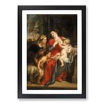 Big Box Art Peter Paul Rubens The Virgin and Child Framed Wall Art Picture Print Ready to Hang, Black A2 (62 x 45 cm)