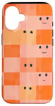 Coque pour iPhone 16 Ghost Pastel Goth Halloween Decor Orange à carreaux