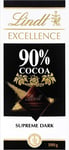 Lindt EXCELLENCE Dark 90 Percentage Cocoa dark chocolate bar, 100 g