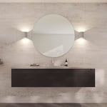 Loevschall Refine Miroir Rond | Miroir Mural argenté avec Cadre | 100 cm | Miroir décoratif pour Salle de Bain, Salon, Chambre à Coucher et Couloir | Minimaliste et élégant en Laiton brossé