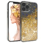 For Apple iPhone 12 Pro Max Cover Liquid Glitter Cover Protection Phone Gold