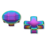 eXtremeRate D-Pad Bouton en Métal Magnétique pour Xbox One Elite/Elite Series 2/Elite 2 Core Manette, D-Pad Bouton 2 pcs Bleu et Violet et l'arc-en-Ciel