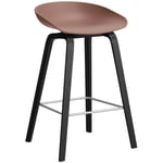 AAS 32 2.0 Bar Stool 65 cm, Black Lacquered Oak / Soft Brick