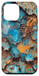 Coque pour iPhone 12 mini Patine rouille grunge / bleu turquoise / orange / aspect vieilli