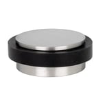 EVI Herrajes | Mini Butée De Porte Adhésive | 35 x 12 mm | Caoutchouc Noir En Silicone Naturel | Acier inoxydable Finition | Fixation Simple | 100% fonctionnel | Mod. I-140