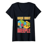 Womens Board Game Lover Tabletop Game Night With My Meeple V-Neck T-Shirt