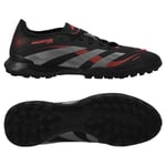 adidas Predator Pro TF Stealth Victory - Svart/Grå/Lucid Red - Turf (TF), storlek 36