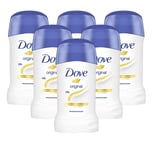 Dove Original Stick Déodorant Antitranspirant avec Crème 40ml Pack de 3, 6