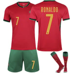 2425 Portugal hem- och borta-tröja nummer 7 fotbollströja set Ronaldo 2425 Portugal  No. 7 26#