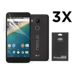 Google Nexus 5X Näytön Suojakalvo. 3 Kpl. Läpinäkyvä