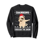 Dab Through The Snow Pug Ugly Christmas Sweater Dog Dance Sweatshirt