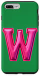 iPhone 7 Plus/8 Plus Pink Letter "W" on a Women Girls Ladies Witches Green Color Case