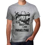 Homme Tee-Shirt Les Vrais Hommes Aiment Le Parapente - Real Men Love Paragliding - T-Shirt Graphique Éco-Responsable Vintage Cadeau Nouveauté