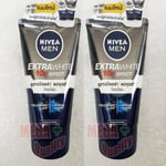 2x50g. NIVEA FOR MEN EXTRA BRIGHT PORE MINIMIZER MUD COOL FACIAL FOAM 10 IN 1