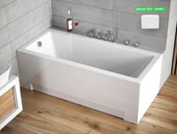 Baignoire rectangulaire - avec Tablier Blanc et Repose Tête OFFERT - MODERN - 150 x 70 cm