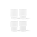 Ferm Living - Ripple Glasses - Set of 4 - Frosted - Drikkeglass - Gjennomsiktig