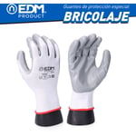 EDM - Gant de bricolage en polyester enduit de nitrile taille 9