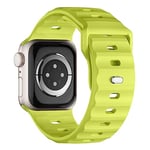 Bracelet de sport compatible avec Apple Watch Ultra 2 - 49 mm, 46 mm, 45 mm, 44 mm, 42 mm, pour homme - En silicone étanche - Pour Apple Watch 10 9 8 SE 7 6 5 4 3 Ultra - Vert fluo