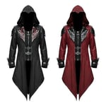 2023 Nytt medeltida Assassin-spel Assassins Creed Cosplay-kostym Edward Streetwear Huvjacka Ytterkläder Halloween-festkläder Svart-WELLNGS Black L