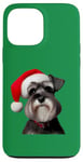 iPhone 13 Pro Max Miniature Schnauzer With Santa Hat Christmas Xmas Dog Owner Case