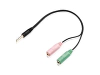 Adaptateur Casque Pour PC 2-mal 3,5 Jack Trrs À 4-poliger Fiche