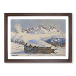 Big Box Art Hans Beat Wieland Swiss Landscape 2 Framed Wall Art Picture Print Ready to Hang, Walnut A2 (62 x 45 cm)