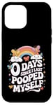 Coque pour iPhone 12 Pro Max 0 Days Since I Last Pooped Myself Love Blagues Puns Gags Meme