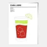 Artze Wall Art Cuba Libre Minimalist Cocktail Recipe Wall Art, A3 Size