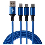 Maplin USB-A to 3 in 1 Multi Charging Cable USB-C/ Lightning Micro USB